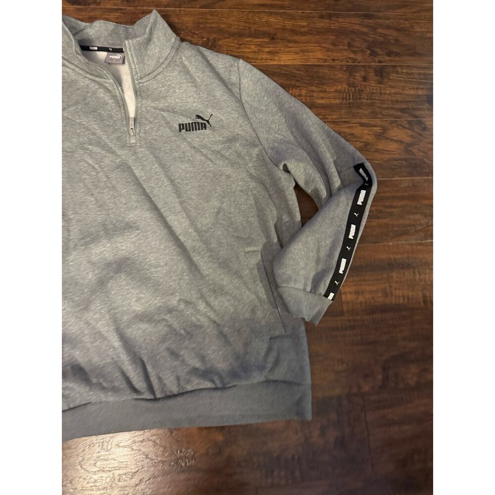 PUMA Men’s Gray Tracksuit Set 1/4 Zip Pullover Jogger Sweatpants Logo Sz:XXL - Picture 10 of 16